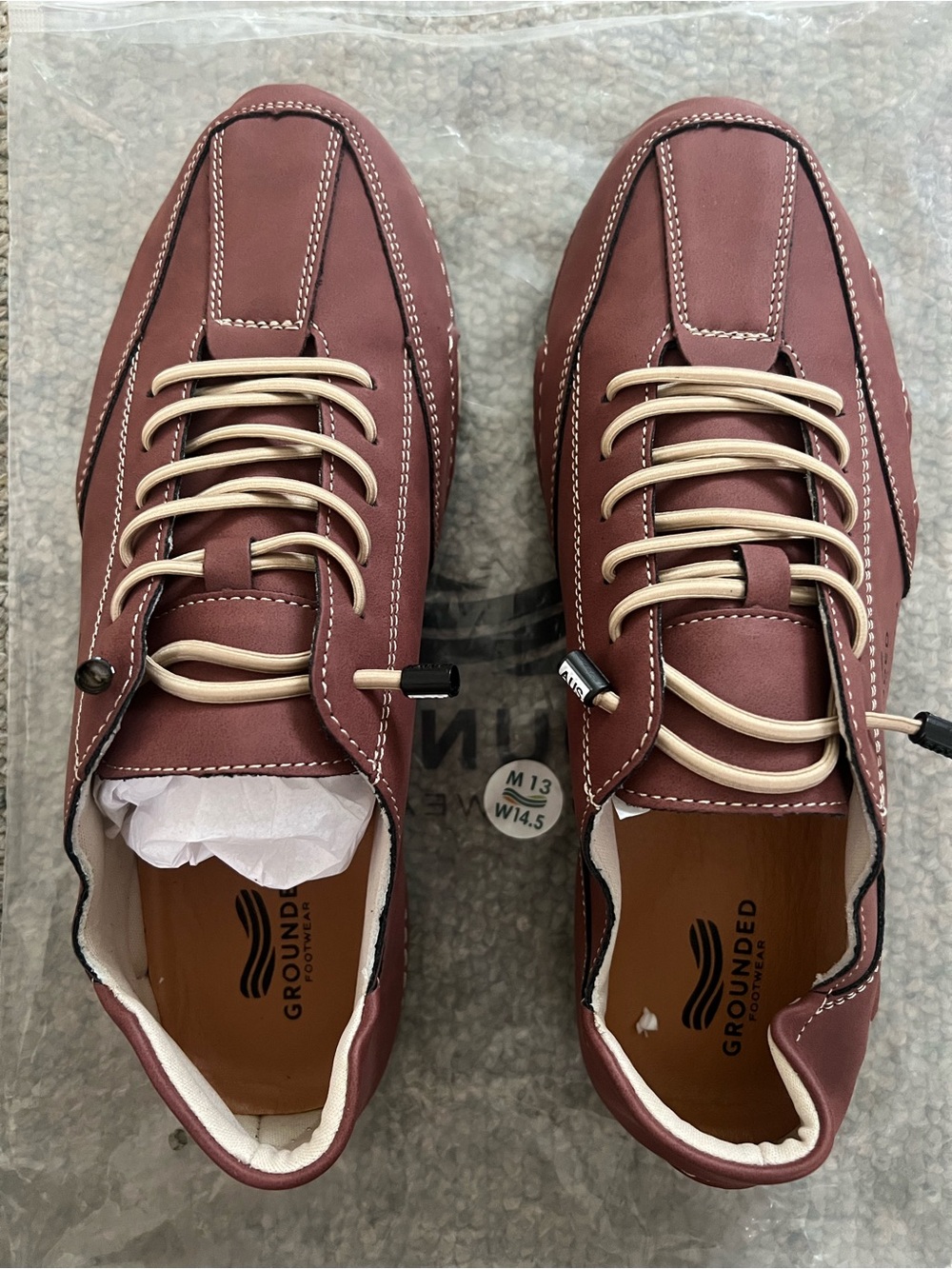 Grounded Footwear Evolve - Burgundy Slip-On Loafers M13 W14.5